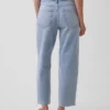 Lavt sittende, avslappet cropped-Jeans