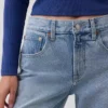Lavt sittende, avslappet cropped-Jeans