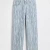 Lavt sittende, avslappet cropped-Jeans