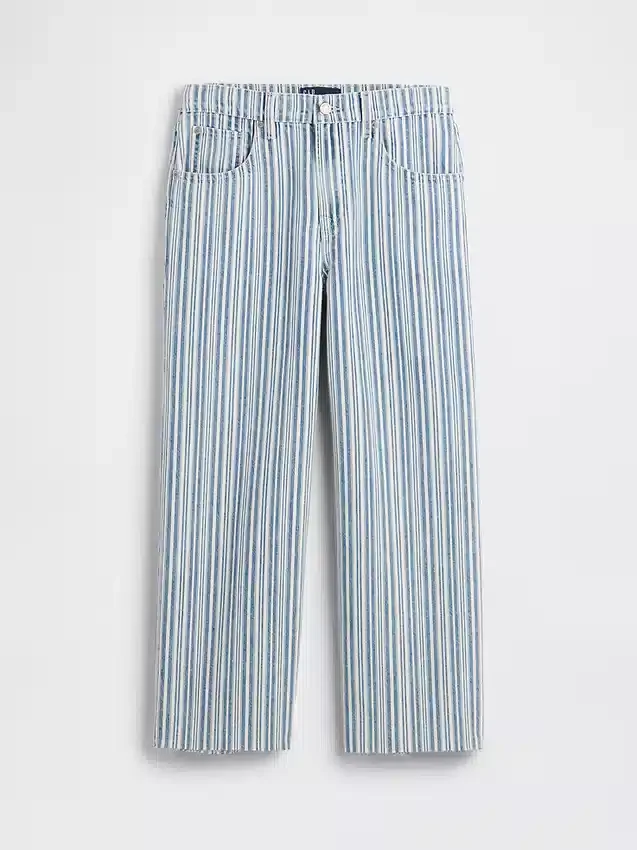 Lavt sittende, avslappet cropped-Jeans