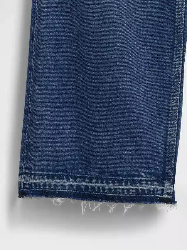 Lavt sittende, avslappet cropped-Jeans