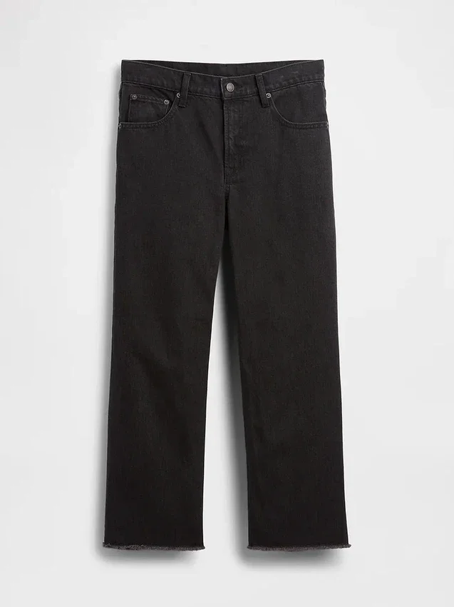 Lavt sittende, avslappet cropped-Jeans