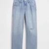 Lavt sittende, avslappet cropped-Jeans