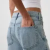 Lavt sittende, avslappet cropped-Jeans