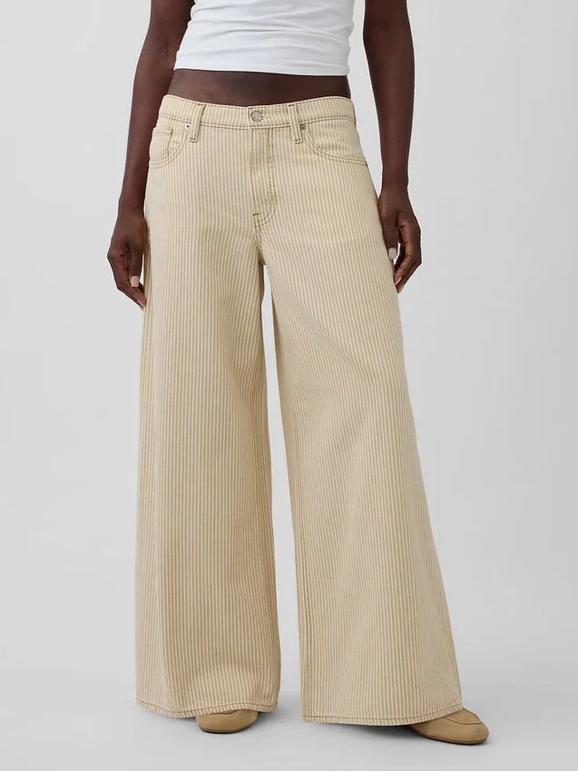Lavt sittende, ekstra baggy Jeans med striper