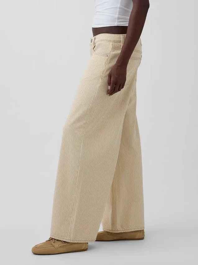 Lavt sittende, ekstra baggy Jeans med striper