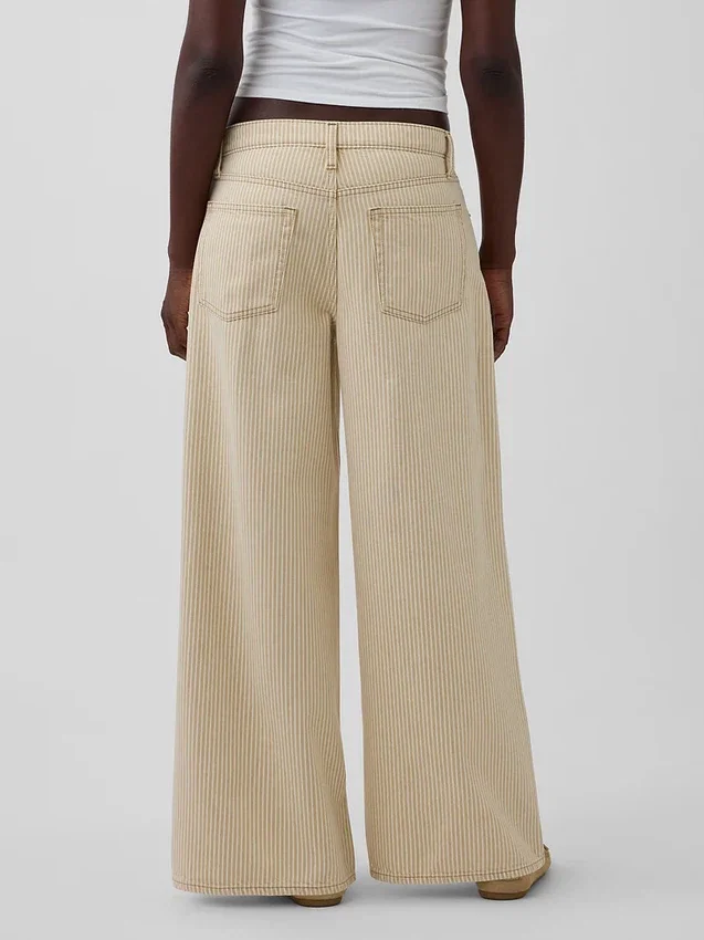 Lavt sittende, ekstra baggy Jeans med striper