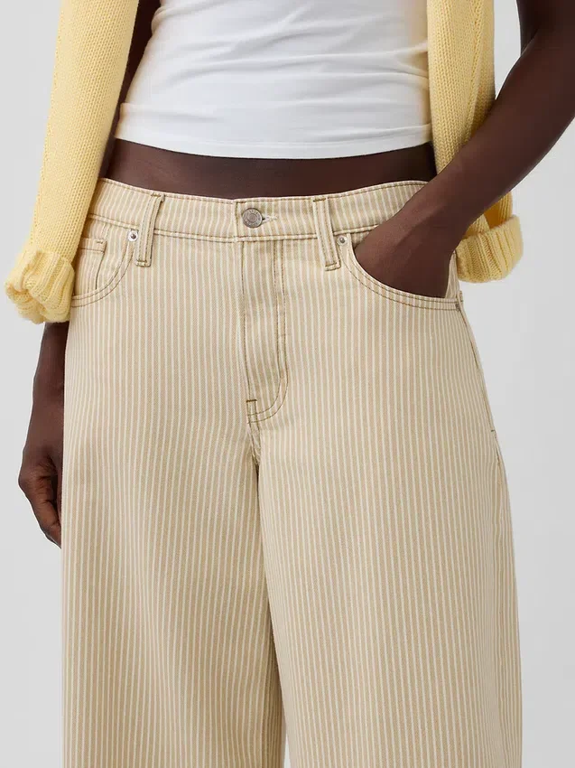 Lavt sittende, ekstra baggy Jeans med striper