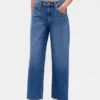 Lavt sittende, ultramyke, avslappede cropped-Jeans