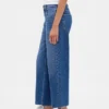 Lavt sittende, ultramyke, avslappede cropped-Jeans