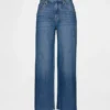 Lavt sittende, ultramyke, avslappede cropped-Jeans