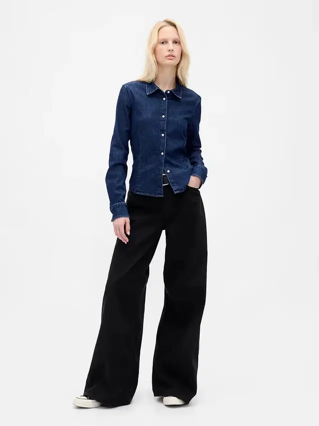Lavt sittende, ultramyke, ekstra vide Jeans