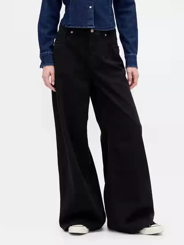 Lavt sittende, ultramyke, ekstra vide Jeans