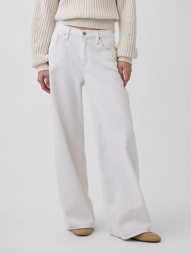 Lavt sittende, ultramyke, ekstra vide Jeans