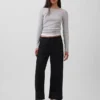Lavt sittende, ultramyke, løse 90-talls-Jeans i kort modell