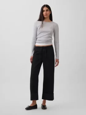 Lavt sittende, ultramyke, løse 90-talls-Jeans i kort modell