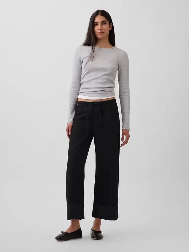Lavt sittende, ultramyke, løse 90-talls-Jeans i kort modell