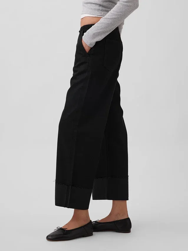 Lavt sittende, ultramyke, løse 90-talls-Jeans i kort modell
