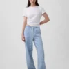 Lavt sittende, ultramyke, løse 90-talls-Jeans med striper