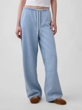 Lavt sittende, ultramyke, løse 90-talls-Jeans med striper