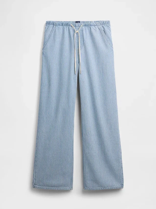 Lavt sittende, ultramyke, løse 90-talls-Jeans med striper