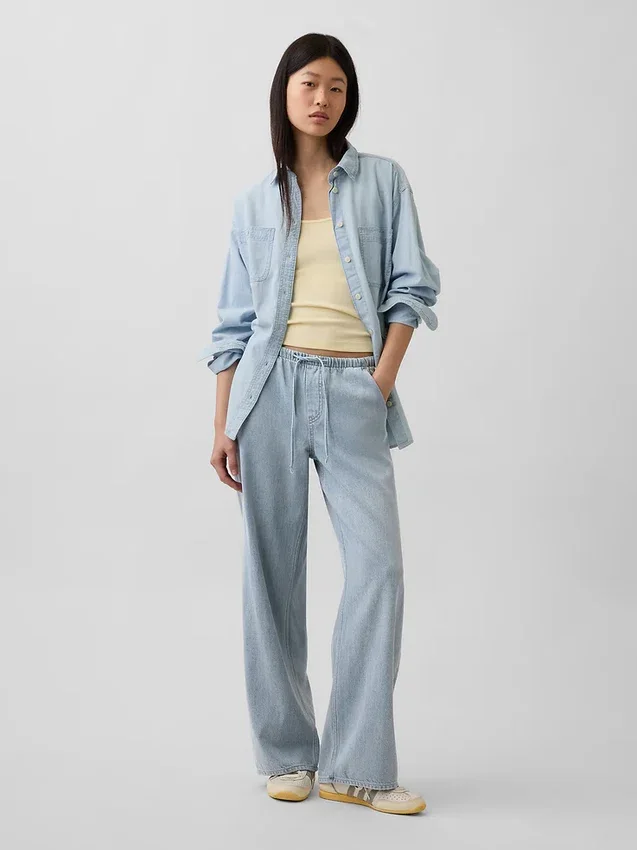 Lavt sittende, ultramyke, løse Jeans i 90-tallsstil