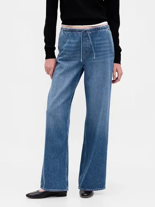 Lavt sittende, ultramyke, løse Jeans i 90-tallsstil