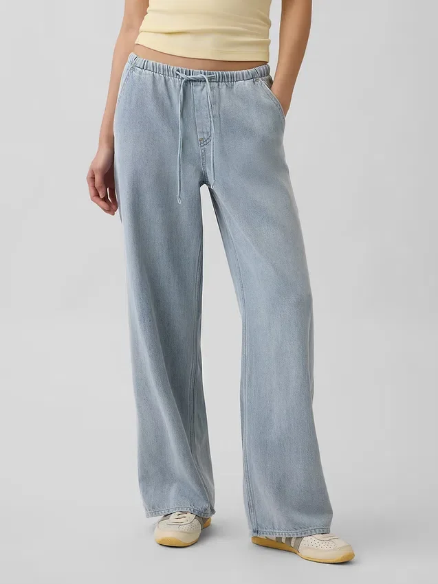 Lavt sittende, ultramyke, løse Jeans i 90-tallsstil