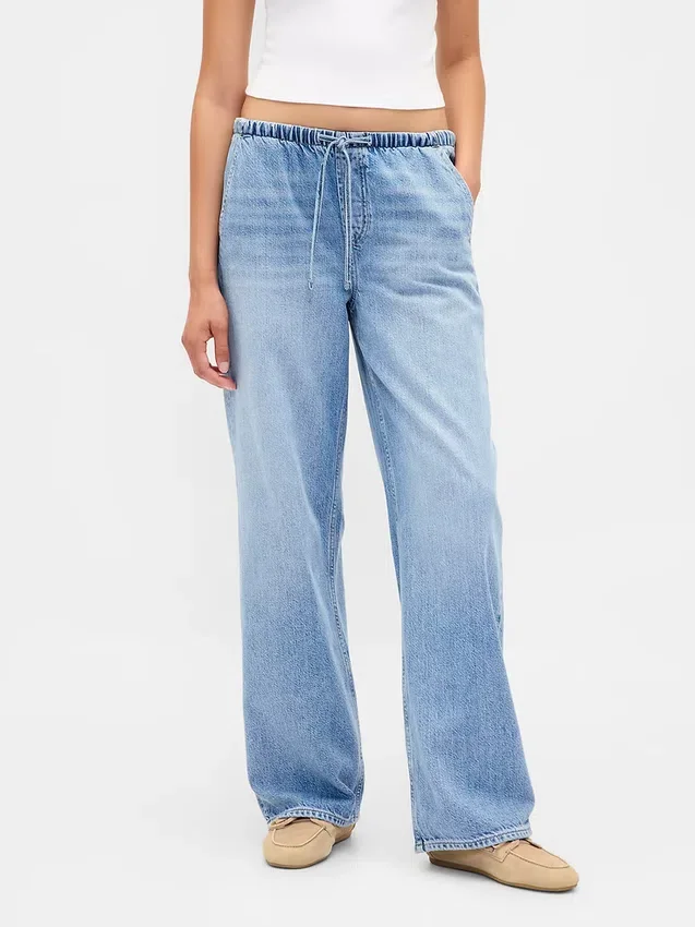 Lavt sittende, ultramyke, løse Jeans i 90-tallsstil