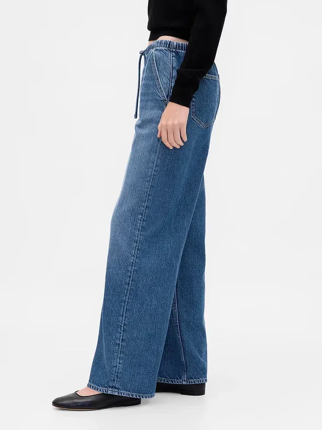 Lavt sittende, ultramyke, løse Jeans i 90-tallsstil