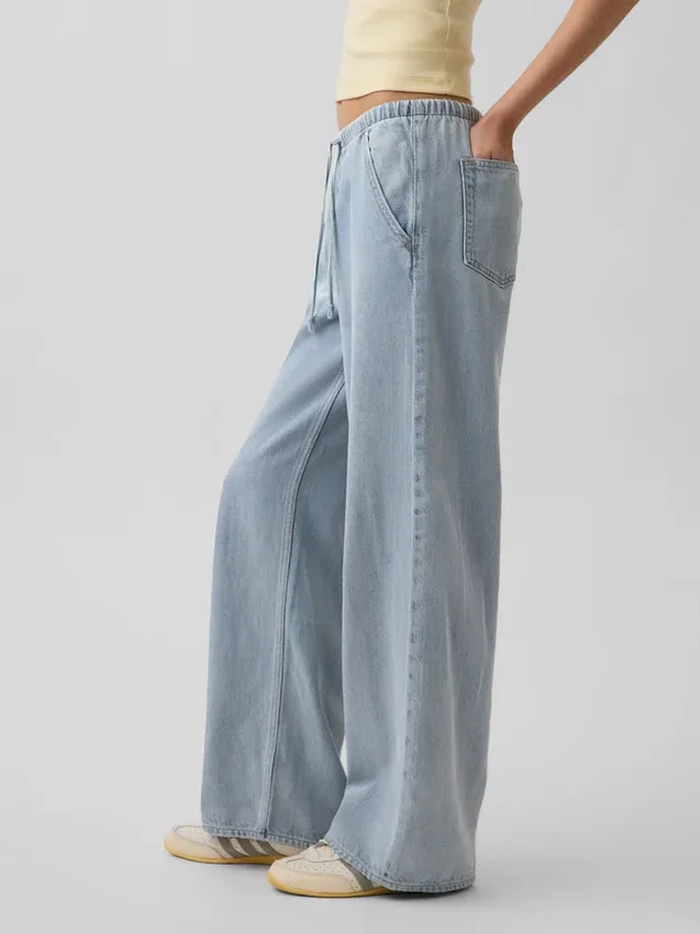 Lavt sittende, ultramyke, løse Jeans i 90-tallsstil