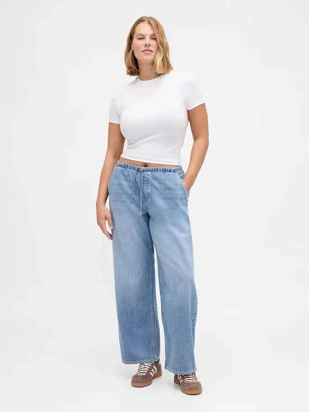 Lavt sittende, ultramyke, løse Jeans i 90-tallsstil