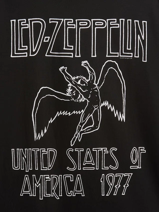 Led Zeppelin T-skjorte med grafisk trykk i avslappet passform