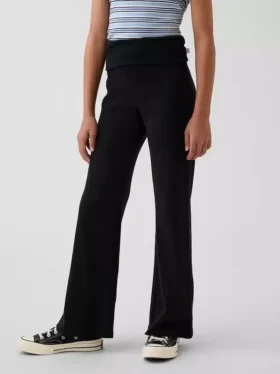 Leggings med brettet linning og utvidet ben for barn