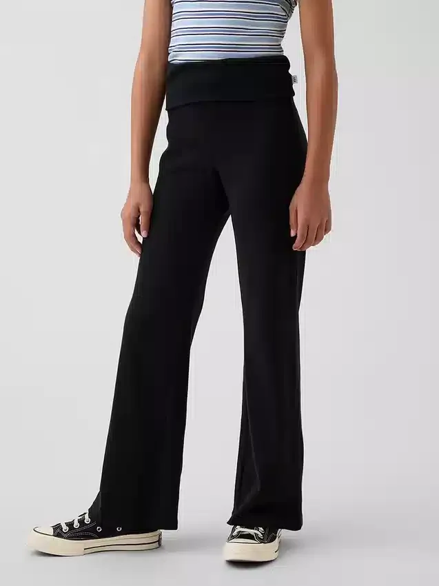 Leggings med brettet linning og utvidet ben for barn