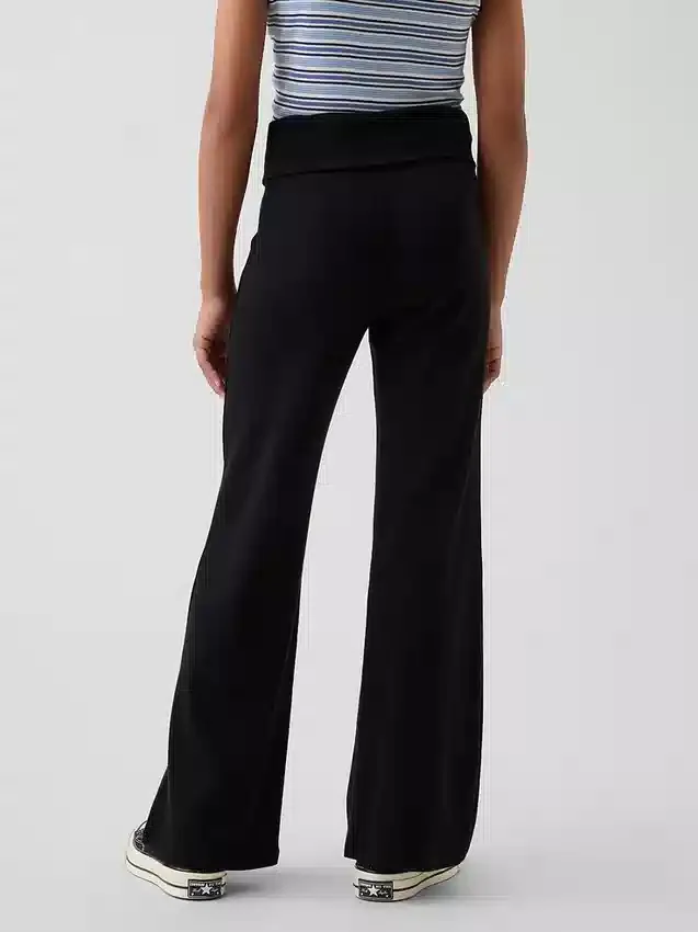 Leggings med brettet linning og utvidet ben for barn