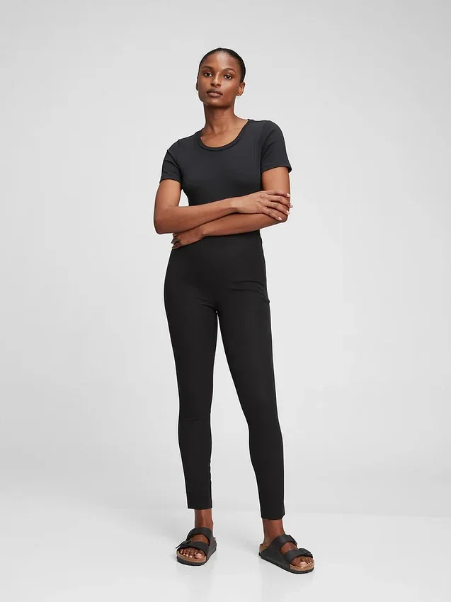 Leggings med høy midje og bi-stretch