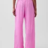 Lettbukse med vide ben i linblanding