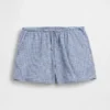 Lette shorts i lin-bomull med gingham-mønster for barn