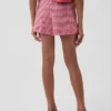 Lette shorts i lin-bomull med gingham-mønster for barn