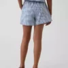 Lette shorts i lin-bomull med gingham-mønster for barn