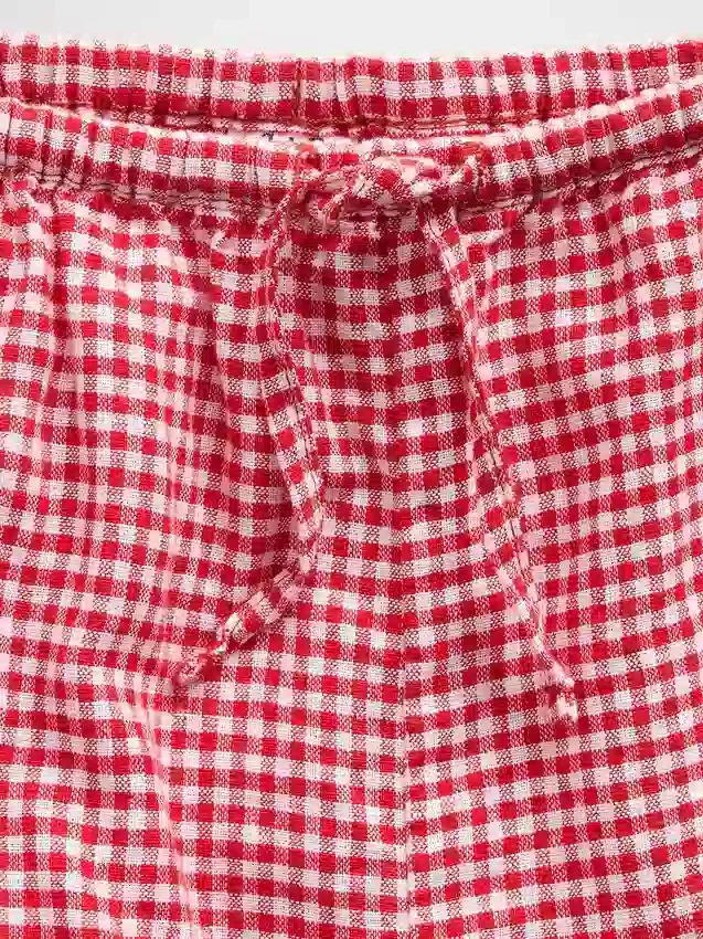 Lette shorts i lin-bomull med gingham-mønster for barn