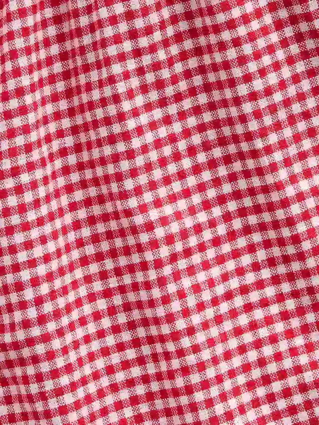 Lette shorts i lin-bomull med gingham-mønster for barn