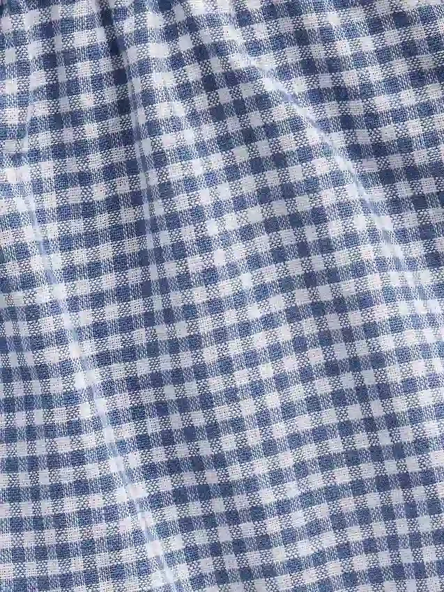 Lette shorts i lin-bomull med gingham-mønster for barn