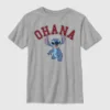 Lilo og Stitch Ohana-T-skjorte i college-stil