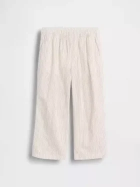 Linen-bomullsbukser med elastisk linning for Baby og Småbarn