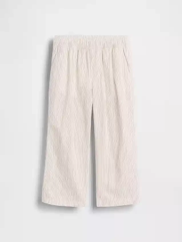 Linen-bomullsbukser med elastisk linning for Baby og Småbarn