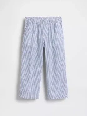 Linen-bomullsbukser med elastisk linning for Baby og Småbarn