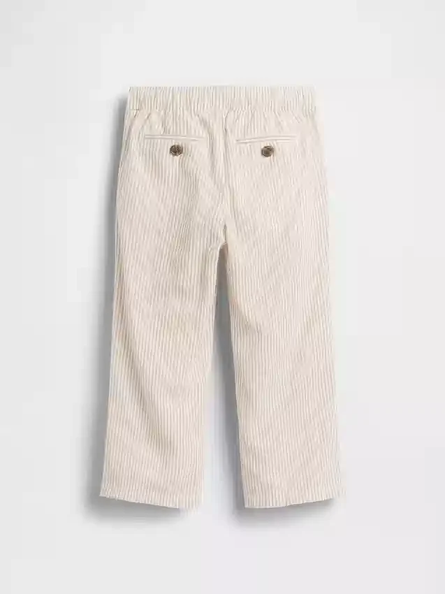 Linen-bomullsbukser med elastisk linning for Baby og Småbarn