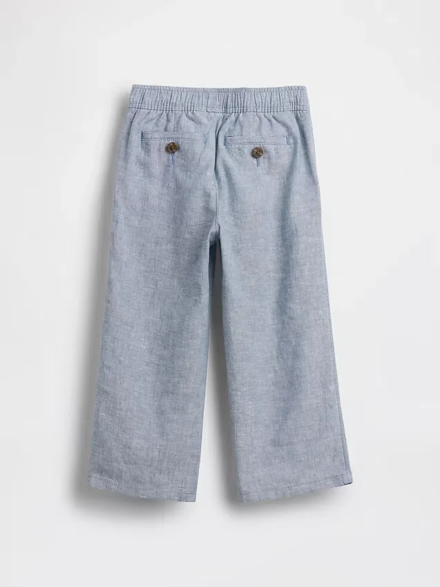 Linen-bomullsbukser med elastisk linning for Baby og Småbarn